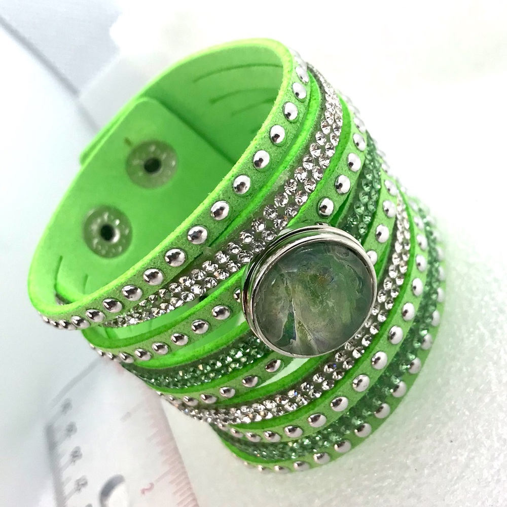 Wide cuff snap bracelet Handmade 20mm snap SB20